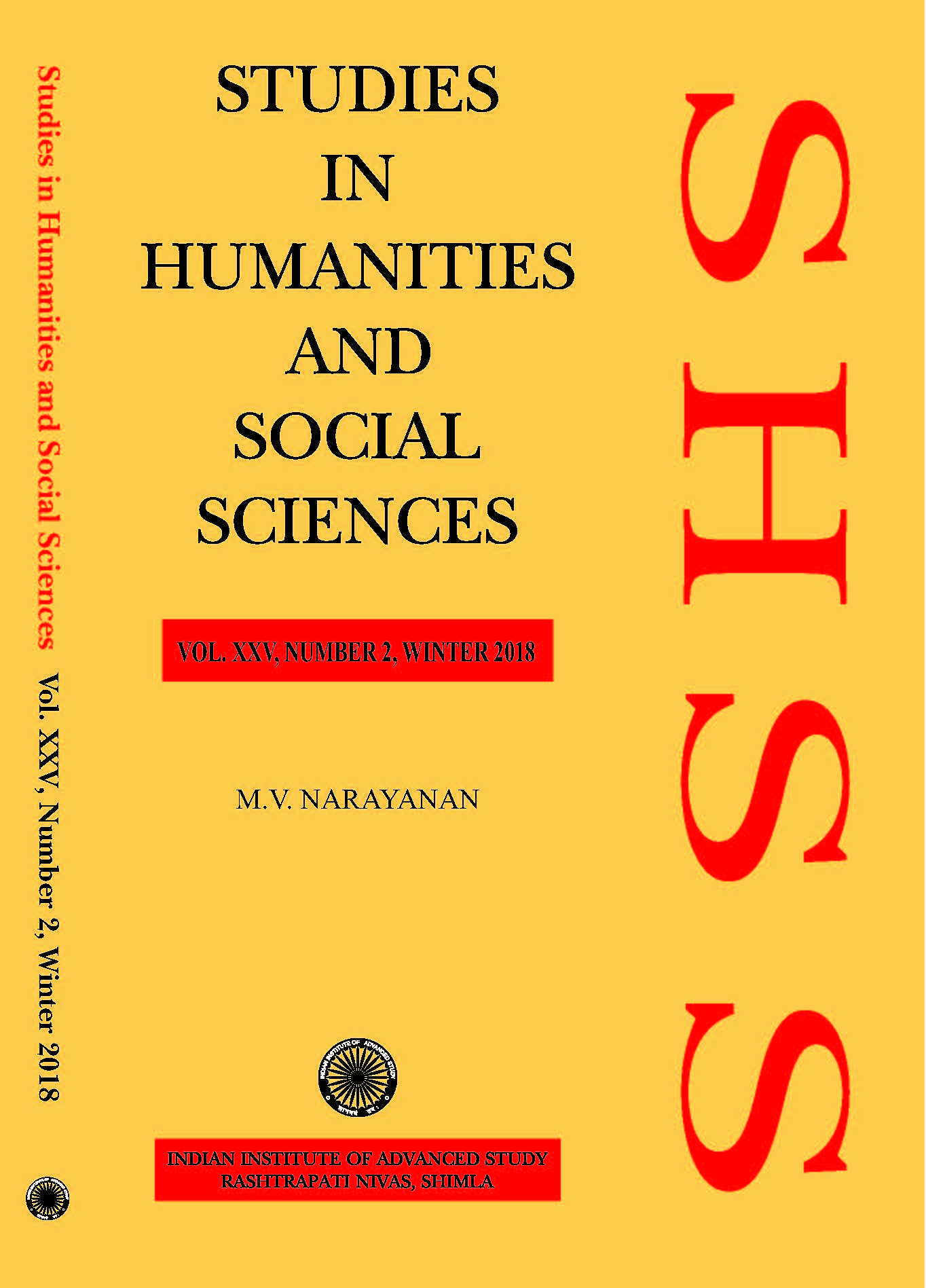 					View Vol. 25 No. 2 (2018): Studies in Humanities and Social Sciences
				