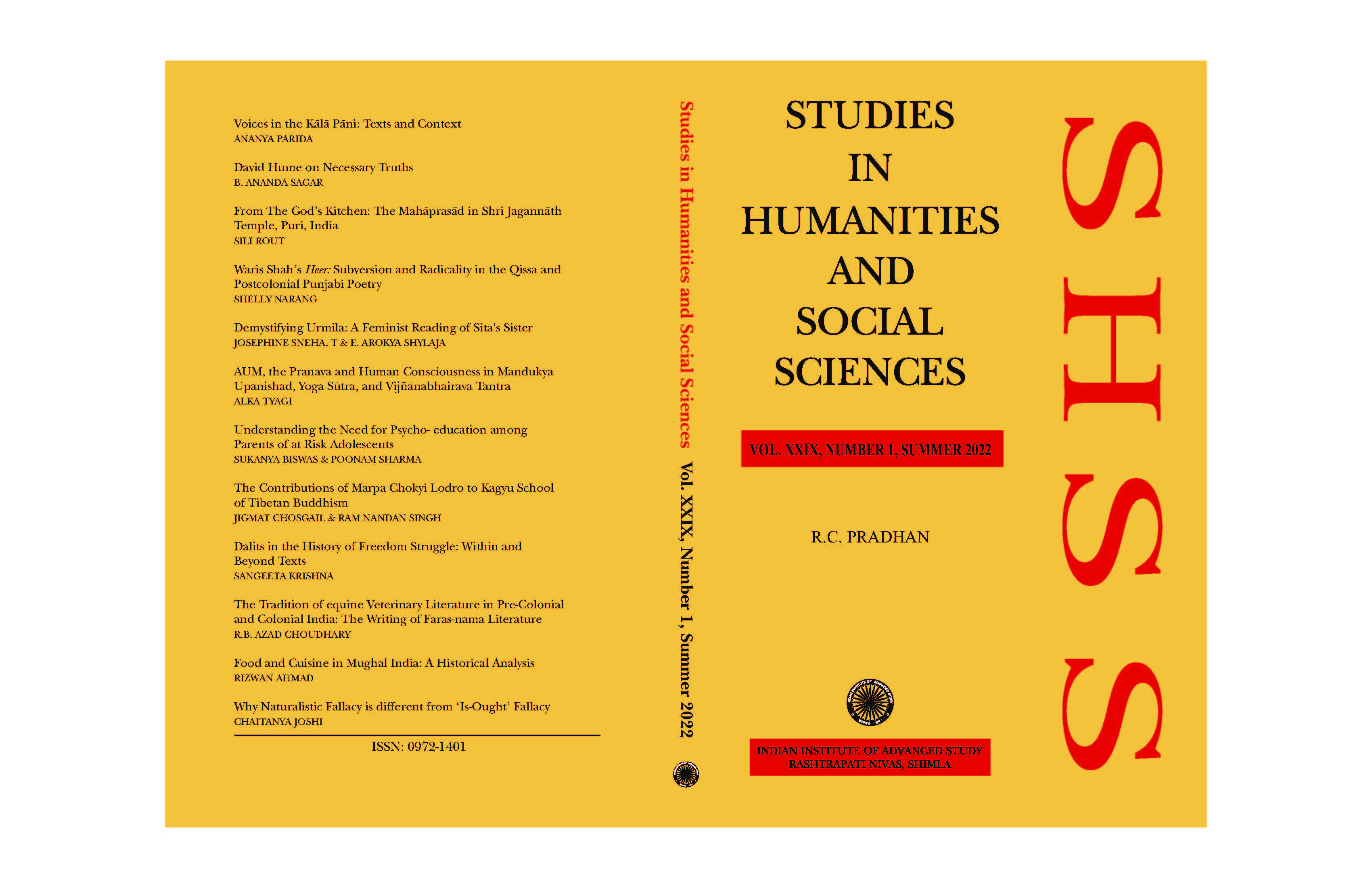 					View Vol. 29 No. 1 (2022): Studies in Humanities and Social Sciences
				