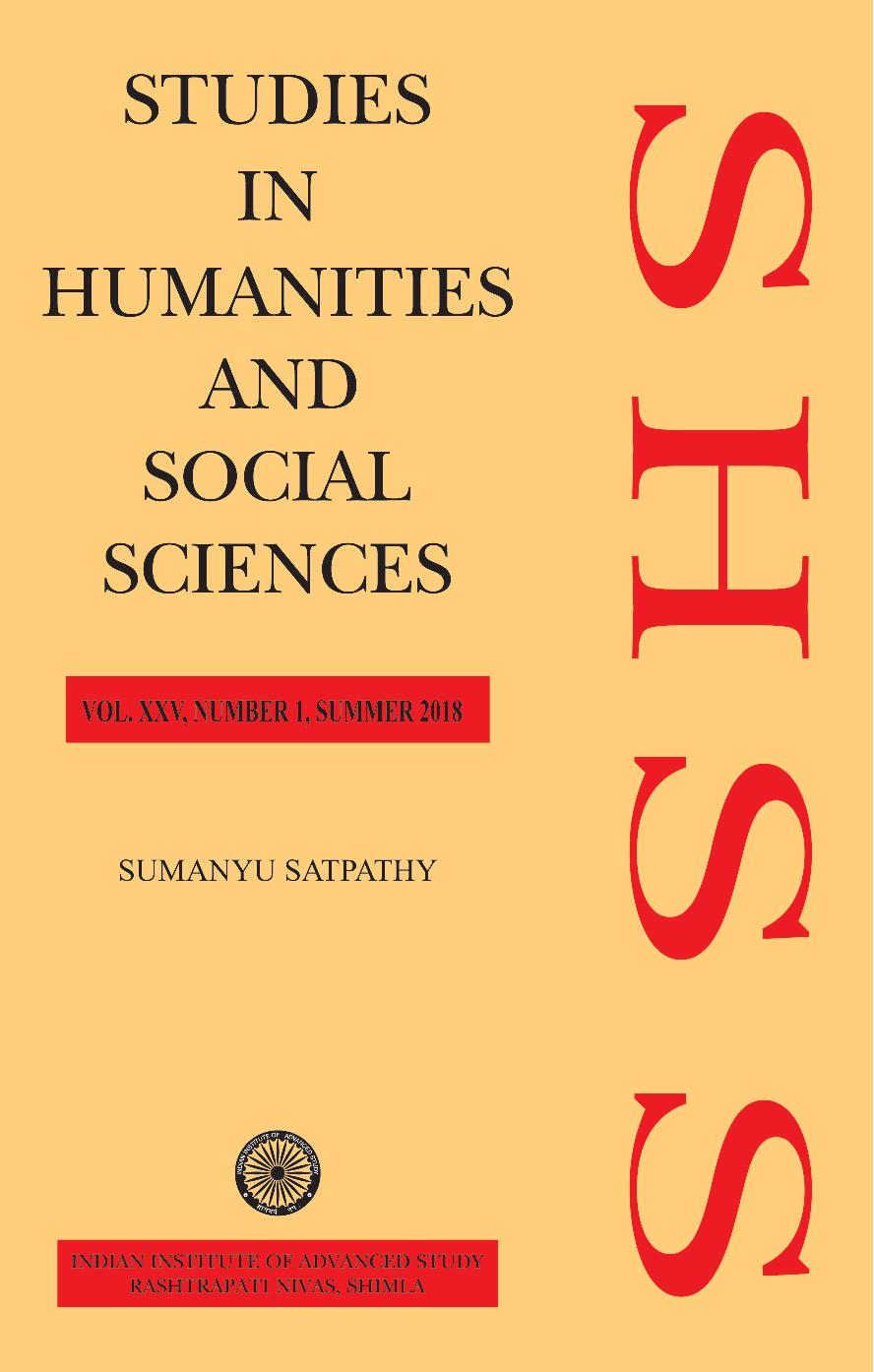 					View Vol. 25 No. 1 (2018): Studies in Humanities and Social Sciences
				