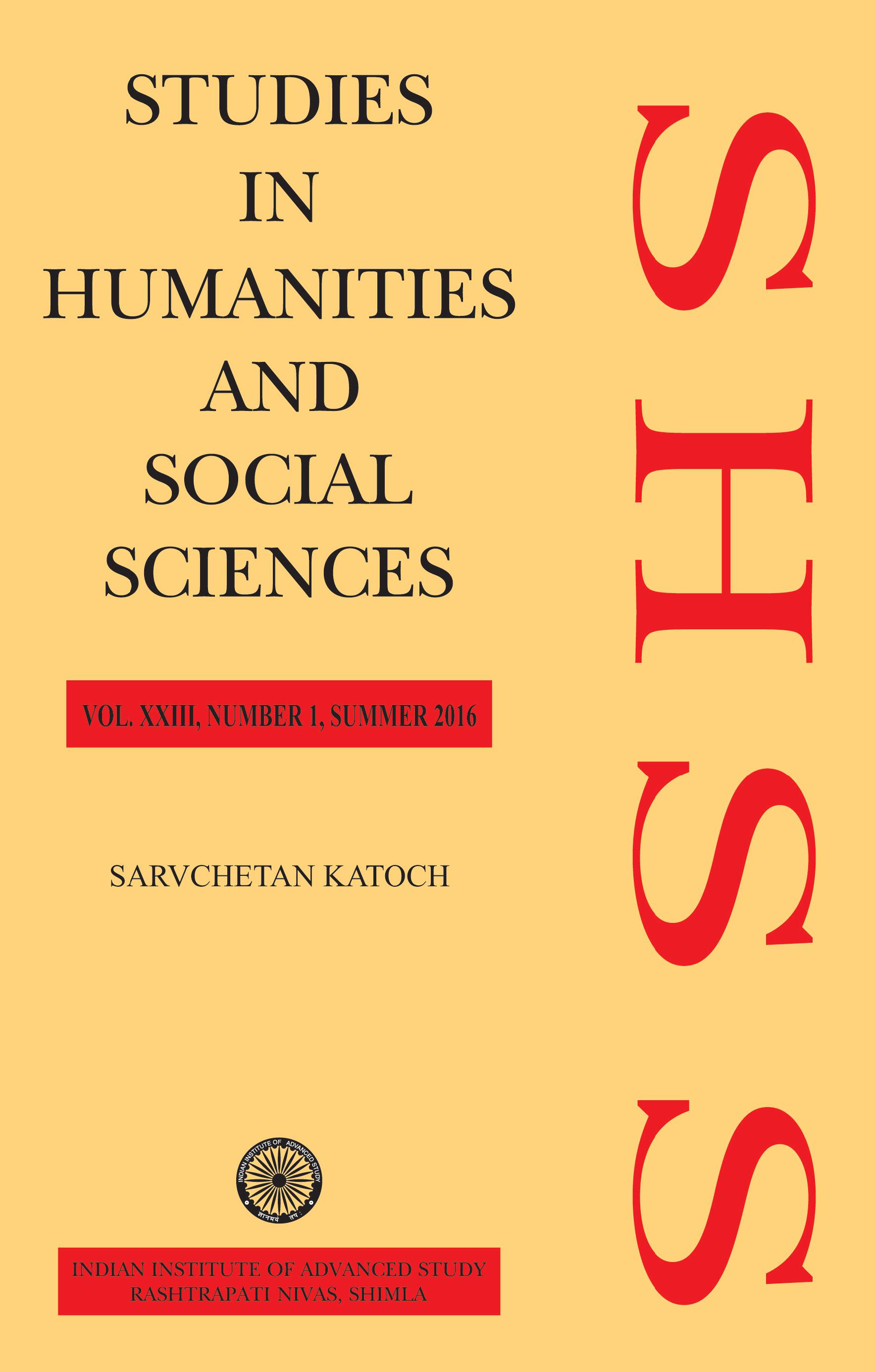 					View Vol. 23 No. 1 (2016): Studies in Humanities and Social Sciences
				