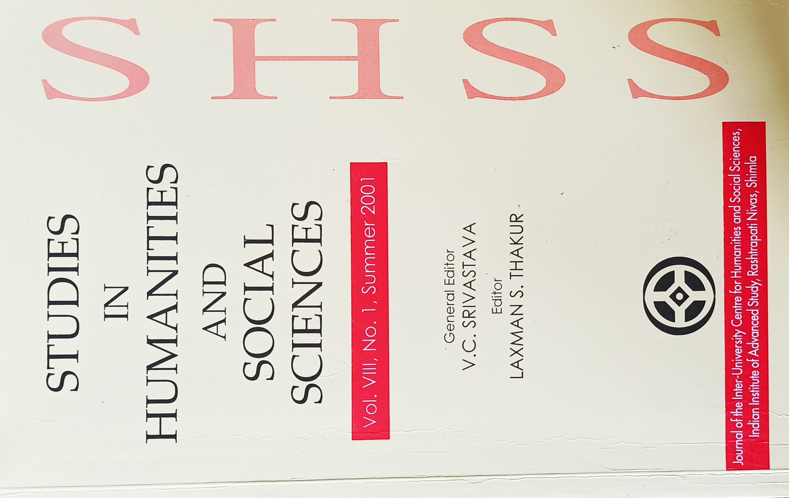 					View Vol. 8 No. 1 (2001): Studies in Humanities and Social Sciences
				