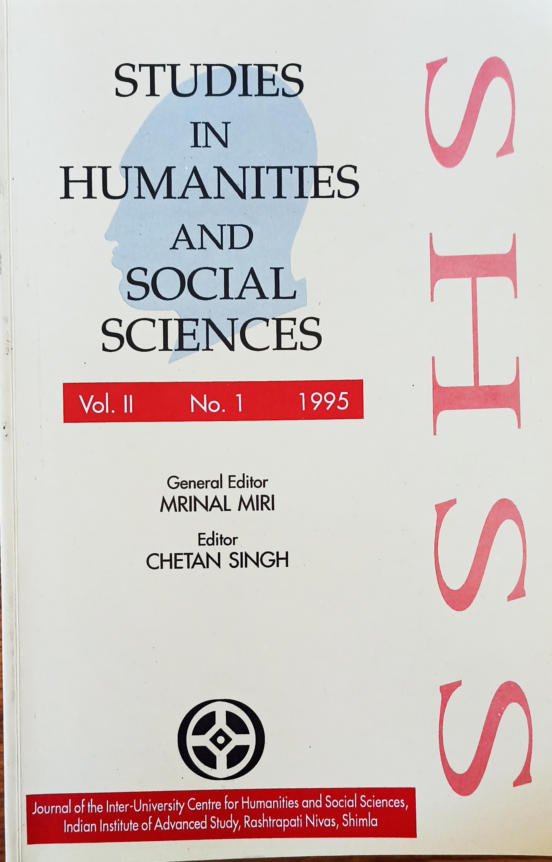 					View Vol. 2 No. 1 (1995): Studies in Humanities and Social Sciences
				