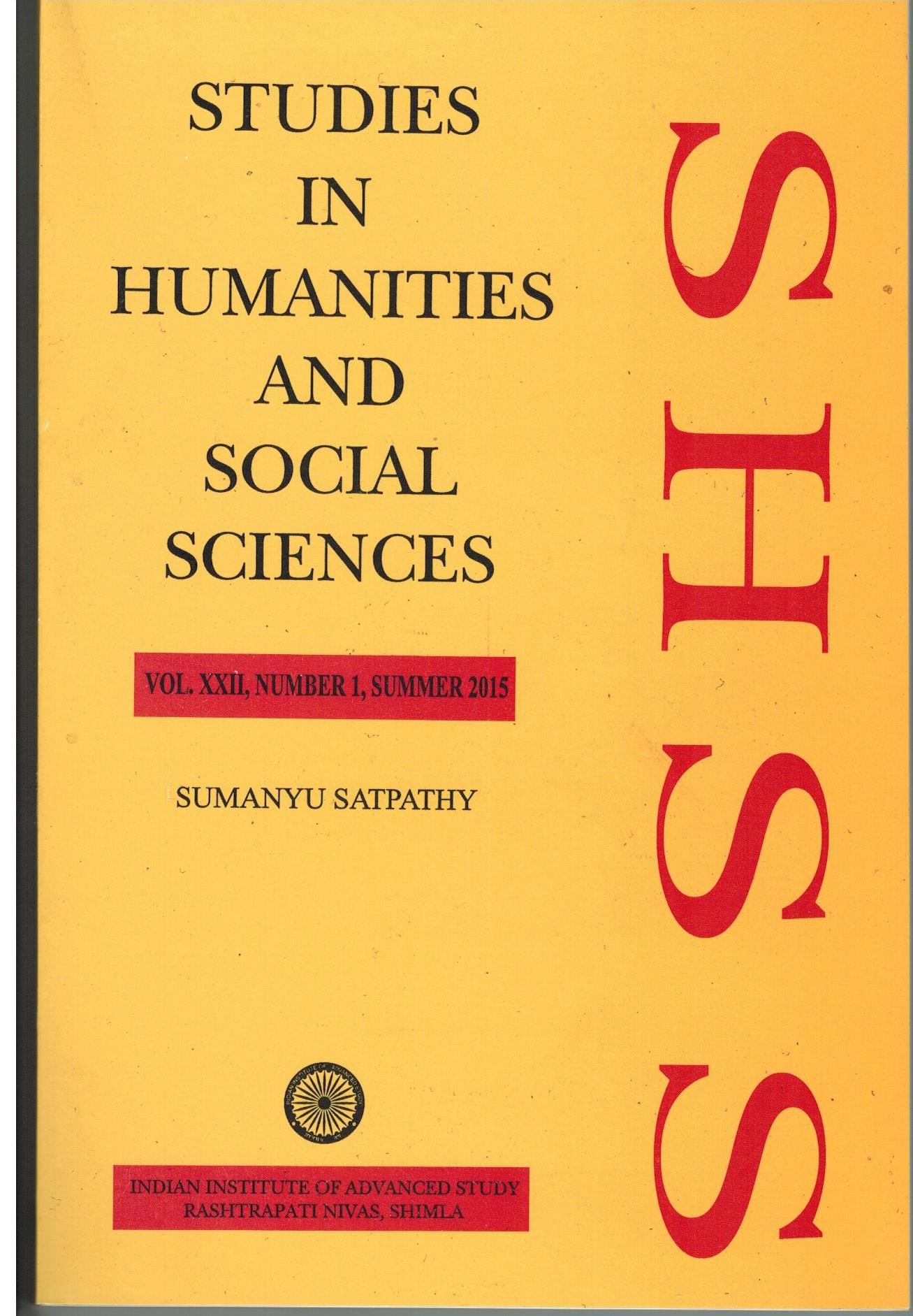 					View Vol. 22 No. 1 (2015): Studies in Humanities and Social Sciences
				